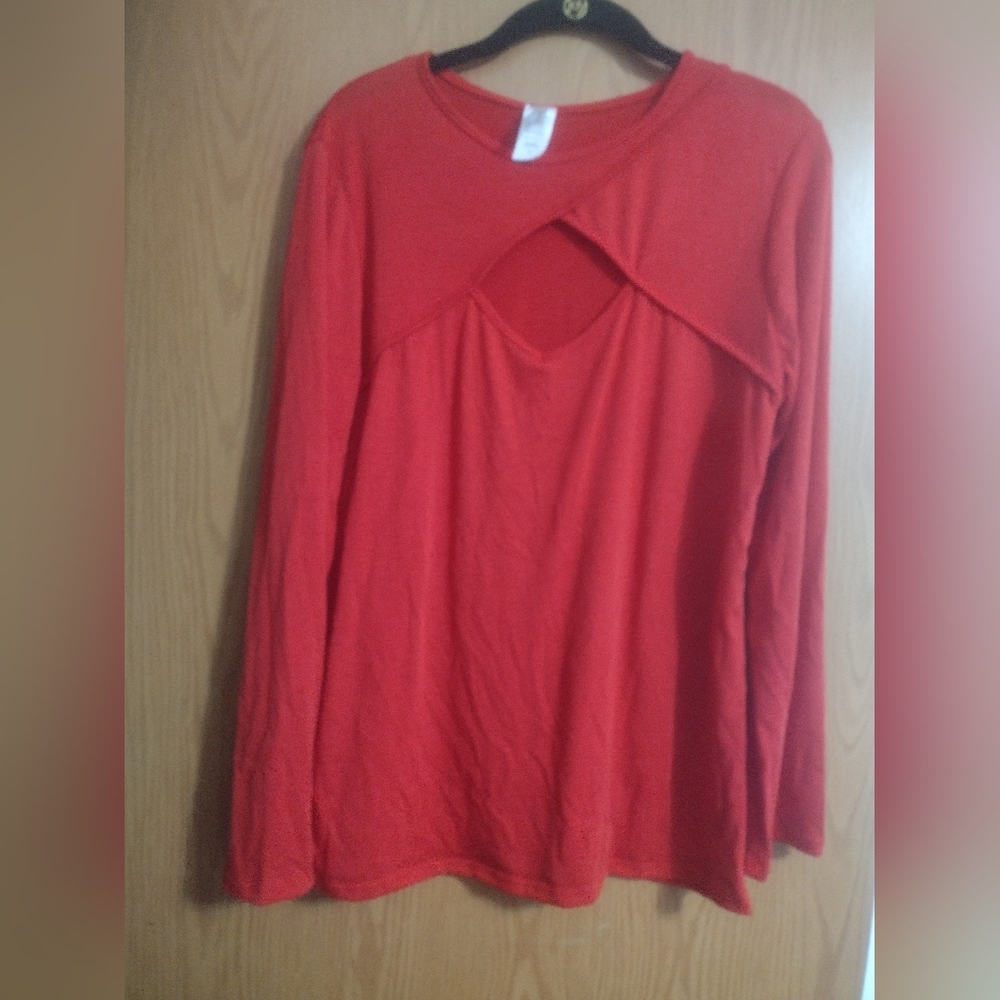 Red Long Sleeve Top
